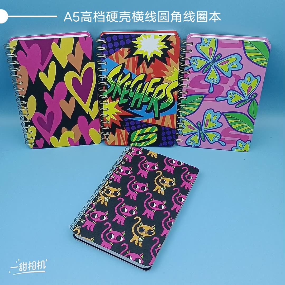 juyou paper Creative animals printed A5 notebook Copper Wire Coil Note Sand PVC Hardcover notebook Horizontal Line pages printing Loose Leaf Book