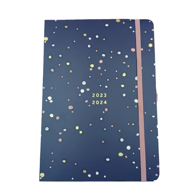 juyou paper A5 cloth textured paper notebook 384 pages hot stamping dots cover agenda customized paper diary with elastic binding style weekly schedule printing
