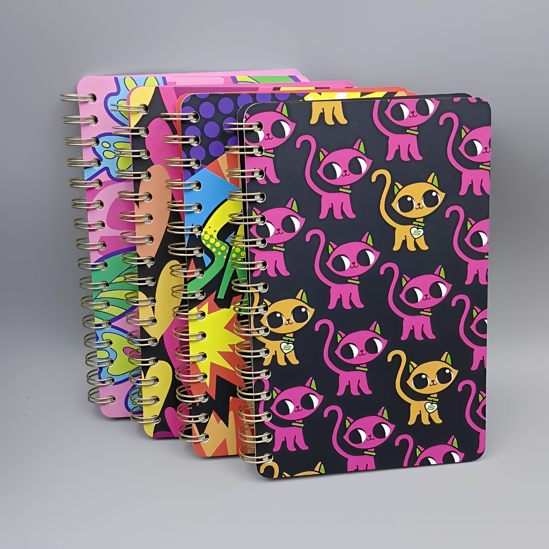 juyou paper Creative animals printed A5 notebook Copper Wire Coil Note Sand PVC Hardcover notebook Horizontal Line pages printing Loose Leaf Book