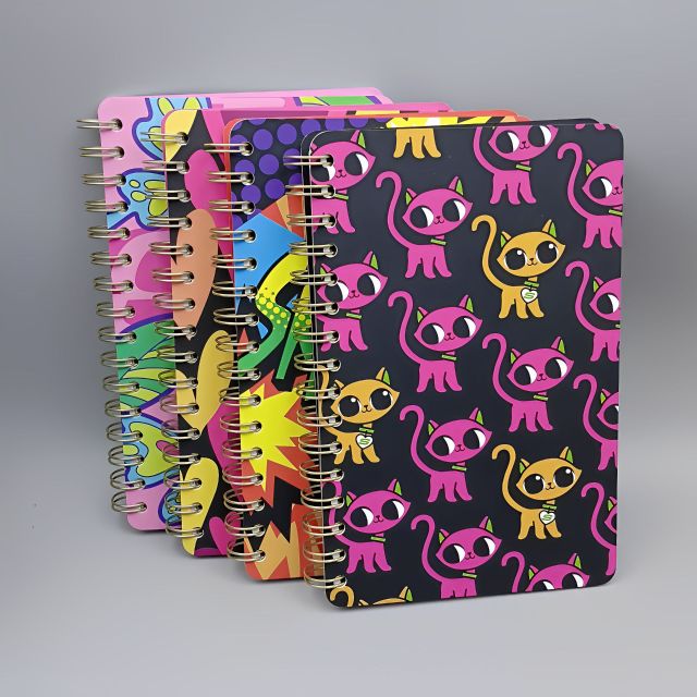 juyou paper Creative animals printed A5 notebook Copper Wire Coil Note Sand PVC Hardcover notebook Horizontal Line pages printing Loose Leaf Book