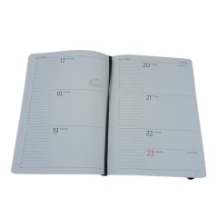 juyou paper Matte soft touch PU leather cover notebook 8 mm wide elastic band sewing hardcover A5 paper agenda black bookmark