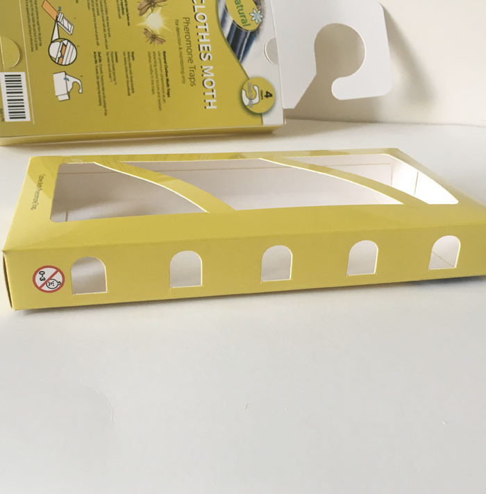 juyou paper Double tuck end box clothes moth traps packaging box custom design glossy cardboard paper box with hanger