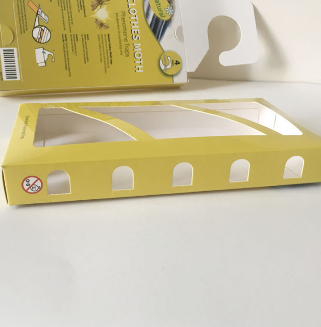juyou paper Double tuck end box clothes moth traps packaging box custom design glossy cardboard paper box with hanger