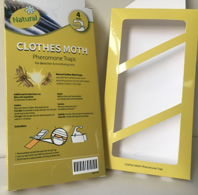 juyou paper Double tuck end box clothes moth traps packaging box custom design glossy cardboard paper box with hanger