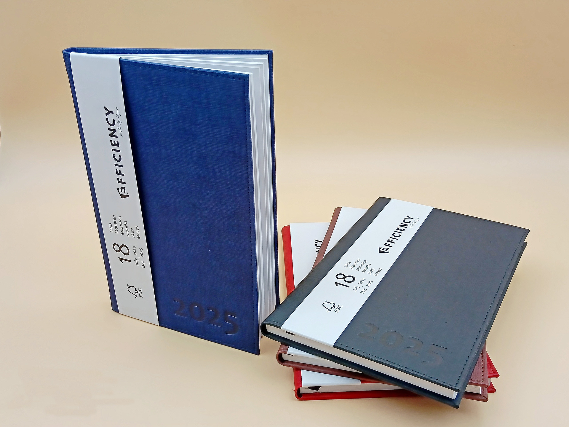 juyou paper Premium PU embossed hardcover A5 jornal diary FSC paper inner pages printed notebook