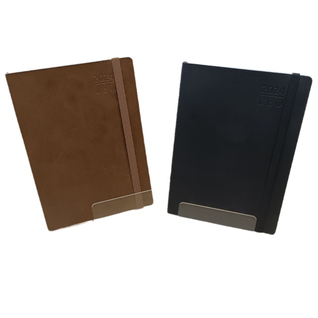 juyou paper Matte soft touch PU leather cover notebook 8 mm wide elastic band sewing hardcover A5 paper agenda black bookmark