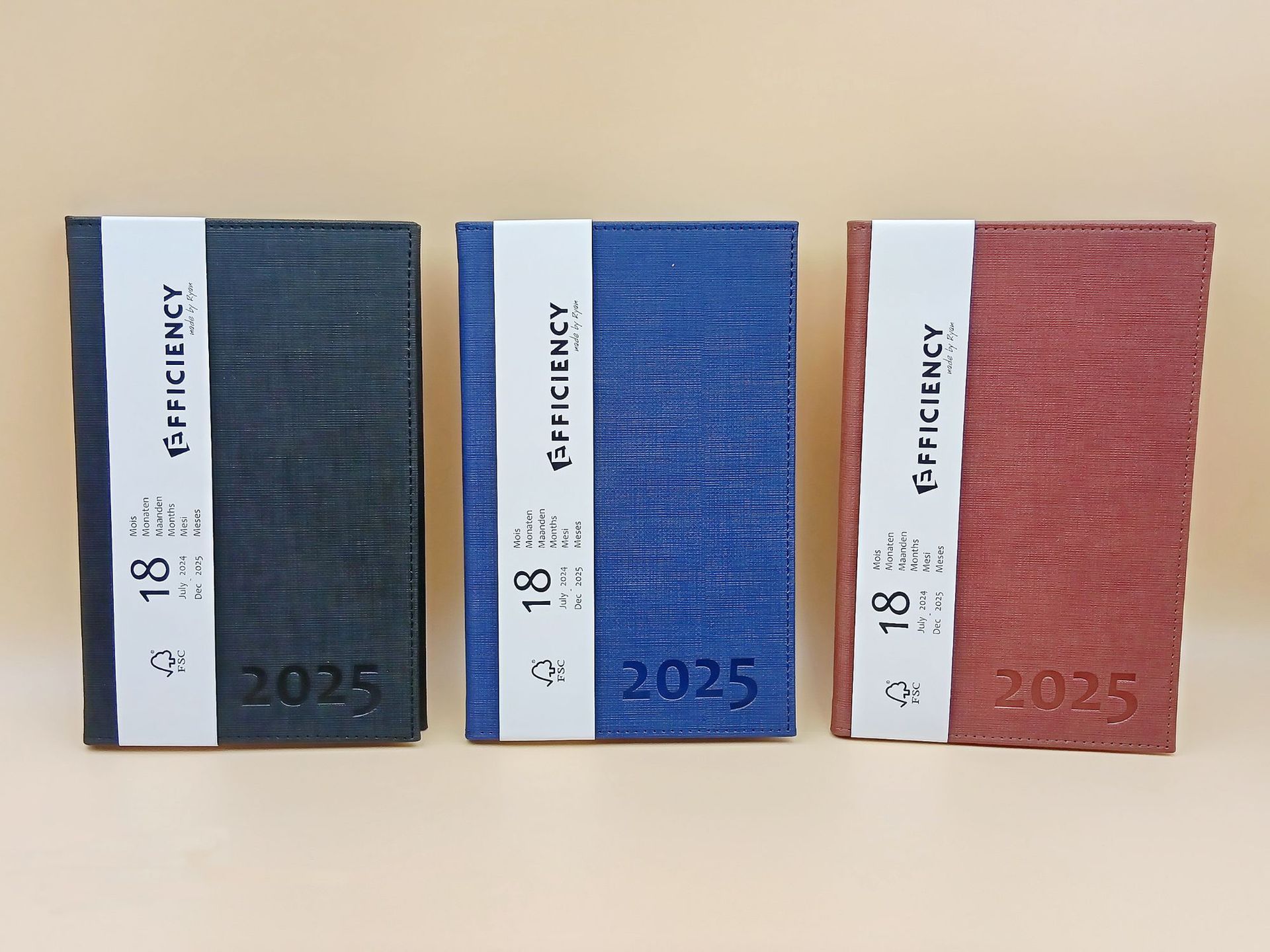 juyou paper Premium PU embossed hardcover A5 jornal diary FSC paper inner pages printed notebook