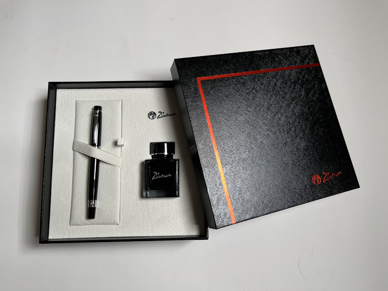 juyou paper rigid setup box flocking with velvet sponge holder glass bottle package gift package telescope paper box ,embossed textured paper top and bottom box pen packaging