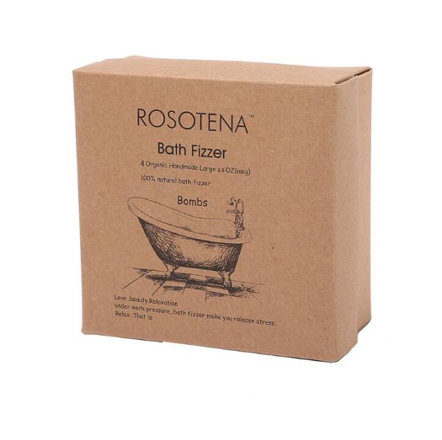 juyou paper Automatic machine produced paper box for bath ball fizzer packaging natural kraft cardboard paper folding box