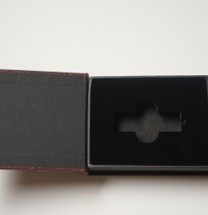 juyou paper Litch texture paper book shaped gift box VIP card, USB gift card packaging velvet sponge holder 12*7*2.5 cm magnetic closed chocolate paper box