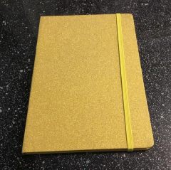 juyou paper Shiny golden glitter paper notebook closed with elastic bind
