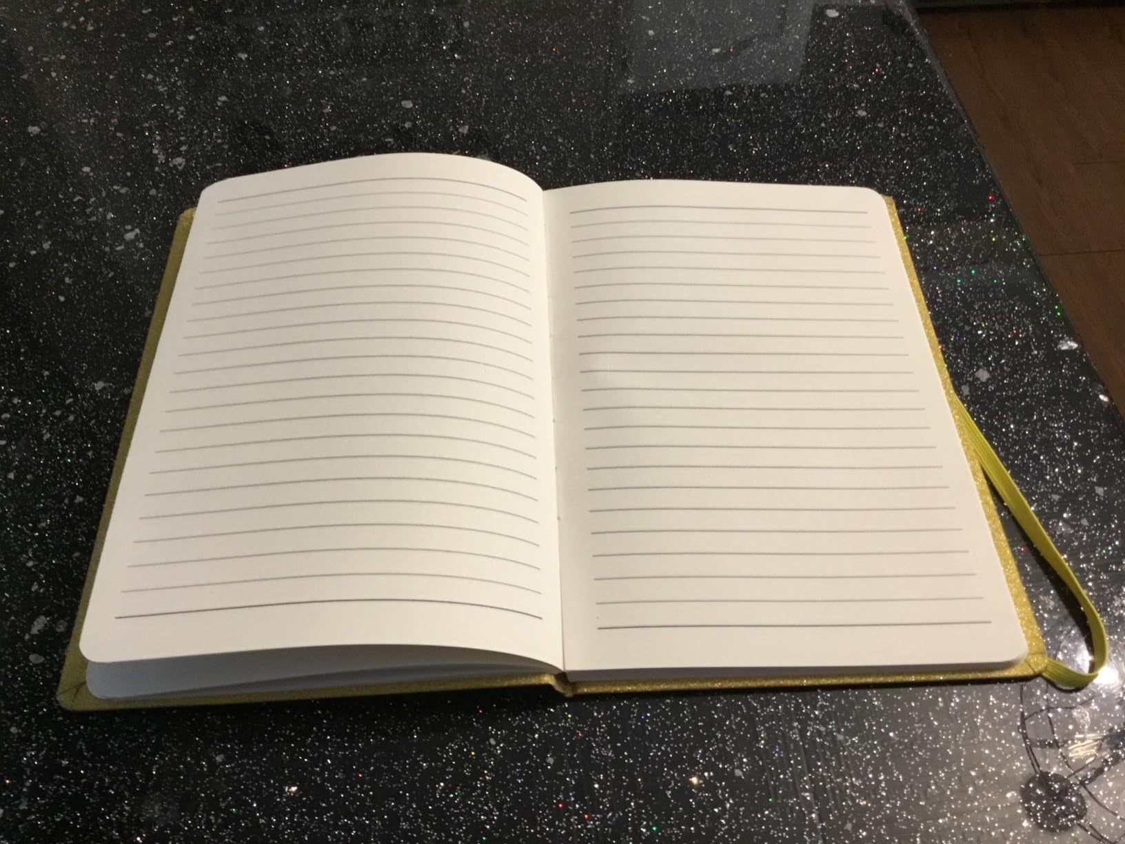 juyou paper Shiny golden glitter paper notebook closed with elastic bind