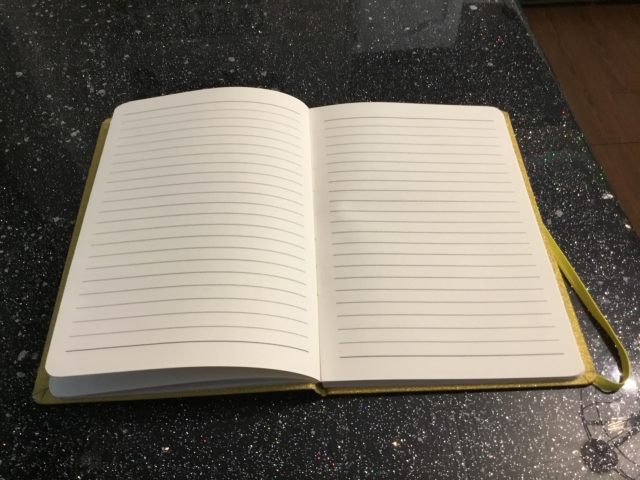 juyou paper Shiny golden glitter paper notebook closed with elastic bind