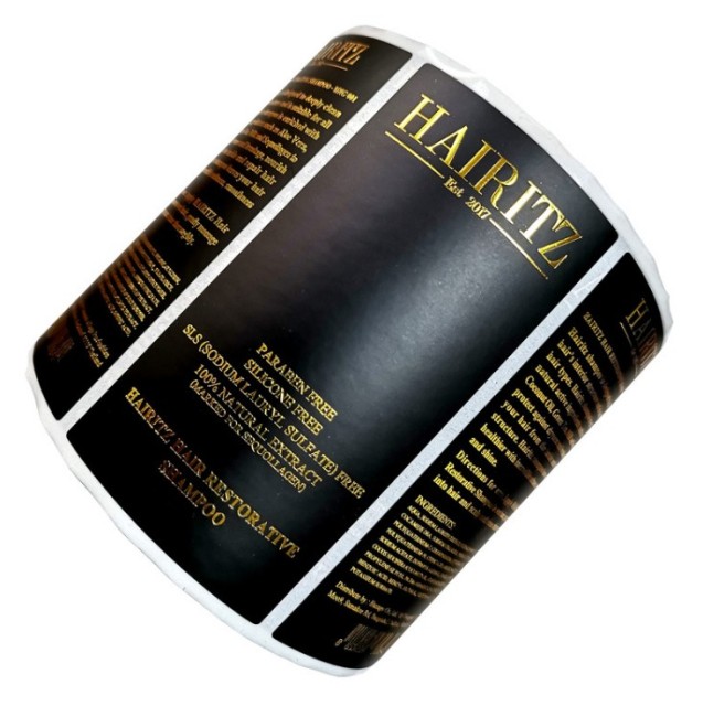 juyou paper Customized stickers scented candles adhesive roll vinyl label sticker waterproof sticker golden stamping