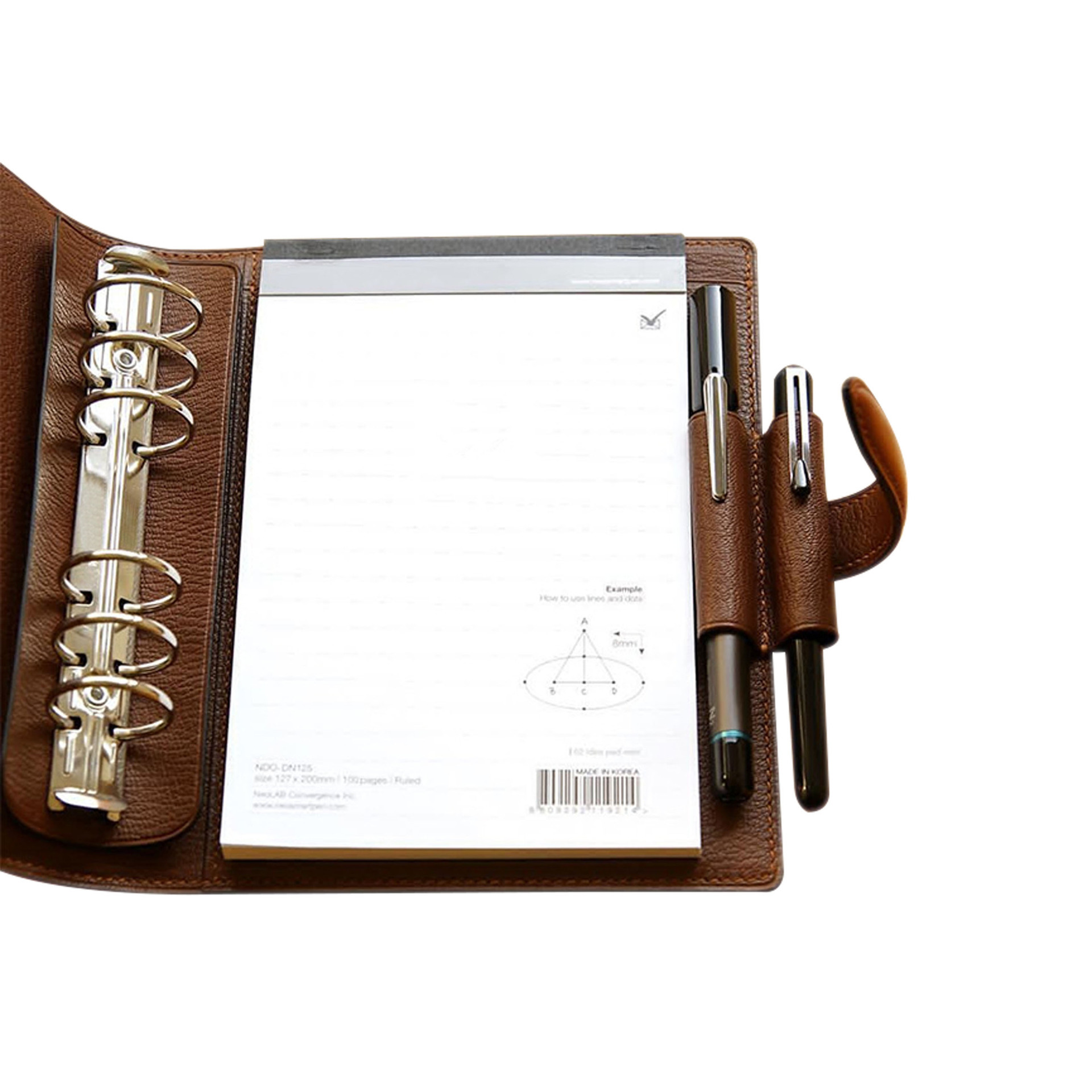 juyou paper 2025 Personalization agenda ,business PU leather cover Loose-leaf paper notebook with pen slot leather notebook with pen attached