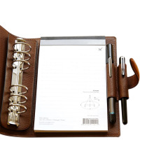 juyou paper 2025 Personalization agenda ,business PU leather cover Loose-leaf paper notebook with pen slot leather notebook with pen attached
