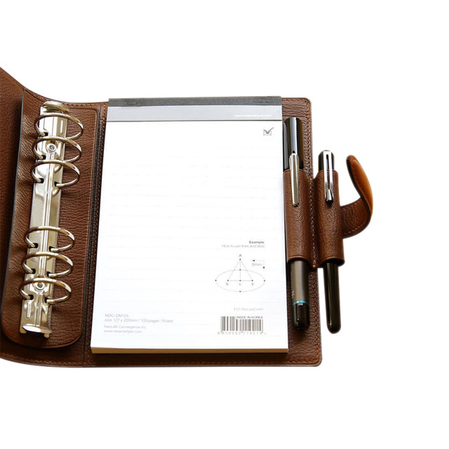 juyou paper 2025 Personalization agenda ,business PU leather cover Loose-leaf paper notebook with pen slot leather notebook with pen attached