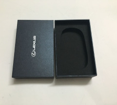 juyou paper Sapphire blue box pearl specialty paper package gift box with black EVA holder