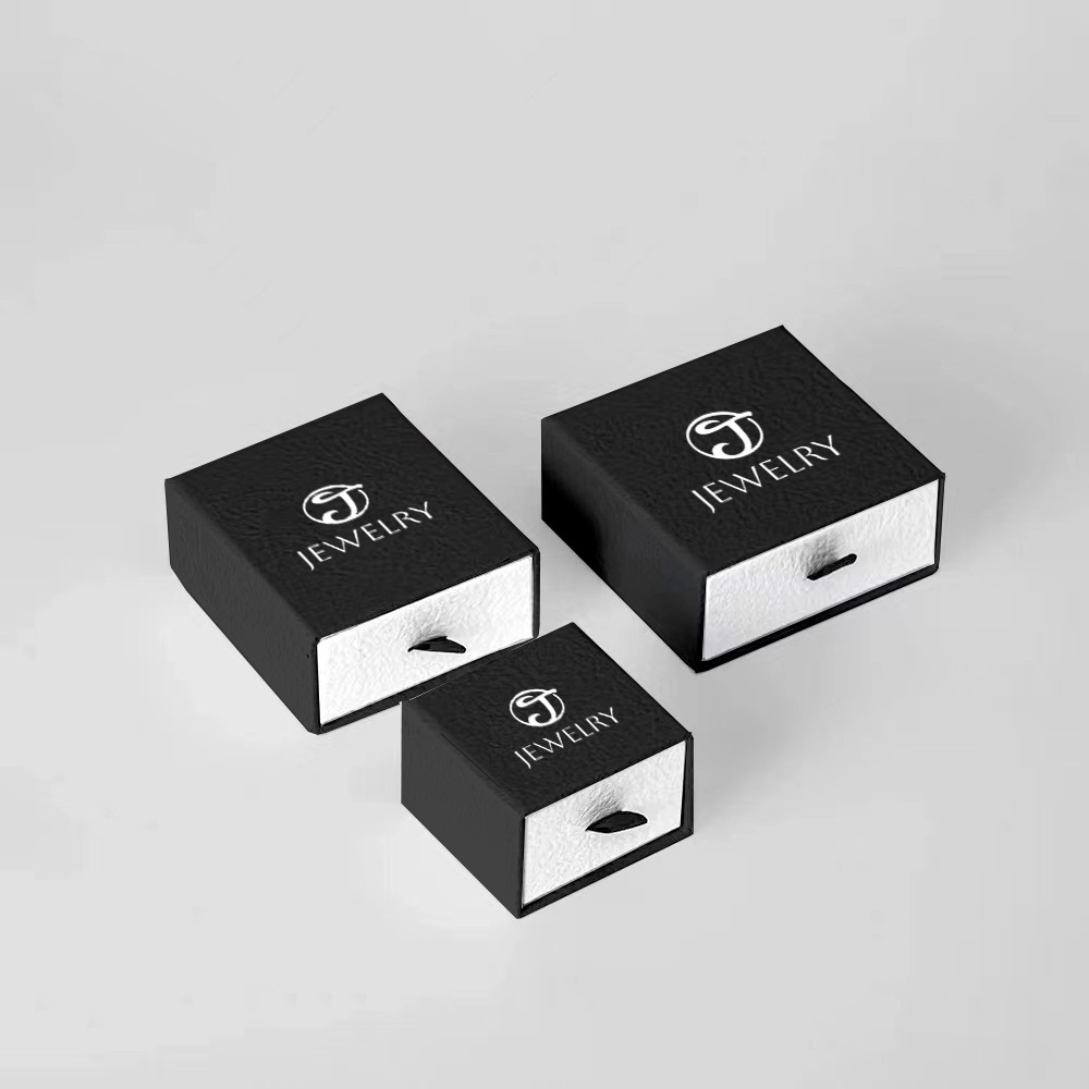 juyou paper High quality slide drawer gift box with sponge foam insert for jewelry package earrings necklace box hairpin ring jewelry box