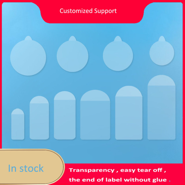 juyou paper Self-adhesive easy tear off transparent label sealing sticker the end without glue interval sticker