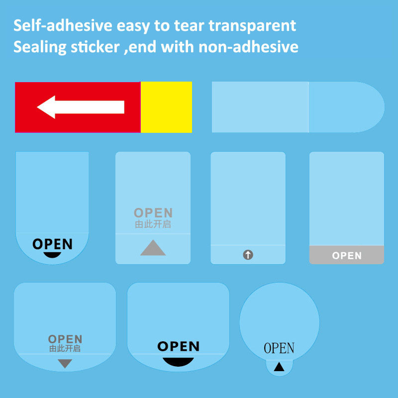 juyou paper Self-adhesive easy tear off transparent label sealing sticker the end without glue interval sticker