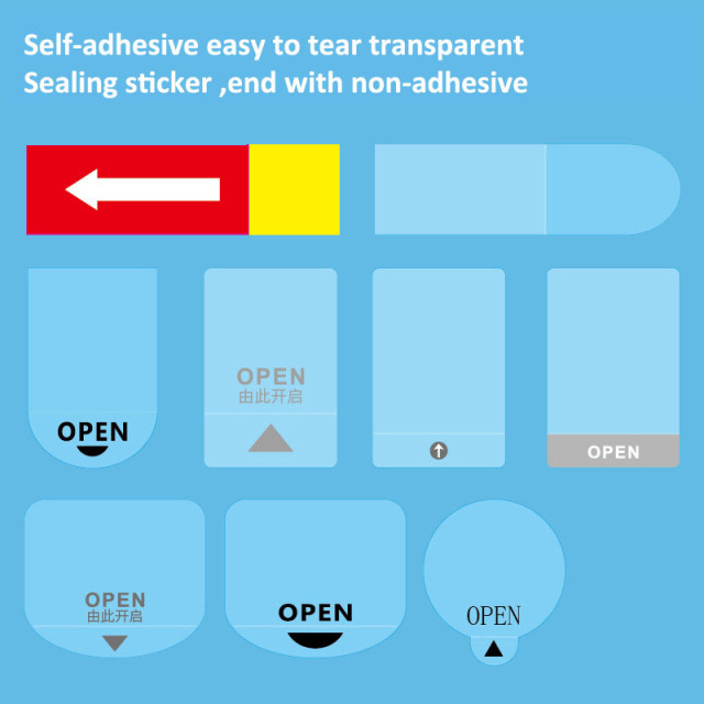 juyou paper Self-adhesive easy tear off transparent label sealing sticker the end without glue interval sticker