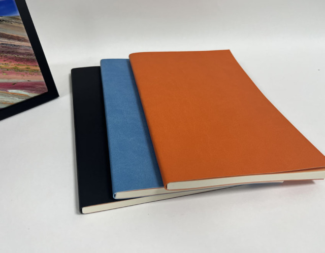 juyou paper Official meeting notes student diary 150*230 mm Black Orange Azure soft PU paper notebook 128 lines pages