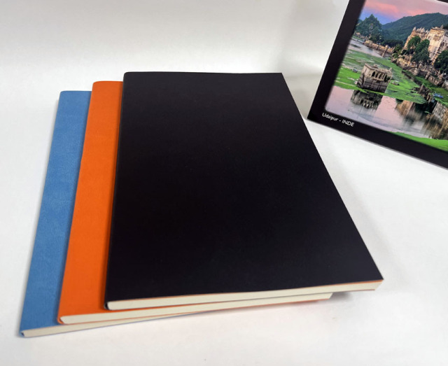 juyou paper Official meeting notes student diary 150*230 mm Black Orange Azure soft PU paper notebook 128 lines pages