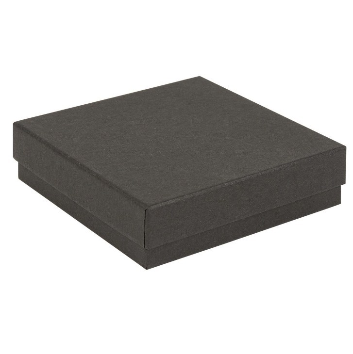 juyou paper Black kraft paper telescope paper box bottom with strip jewelry box pearl paper necklace rings packaging