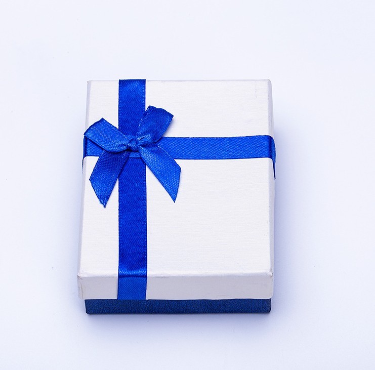 juyou paper white cover blue base paper jewelry box pearl paper necklace rings packaging