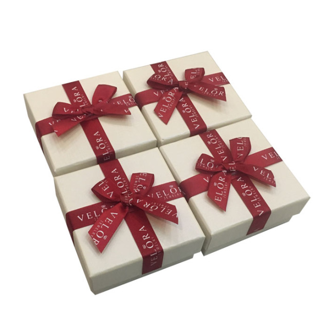 juyou paper Earrings necklace packaging customization jewelry gift box with bow sponge foam insert
