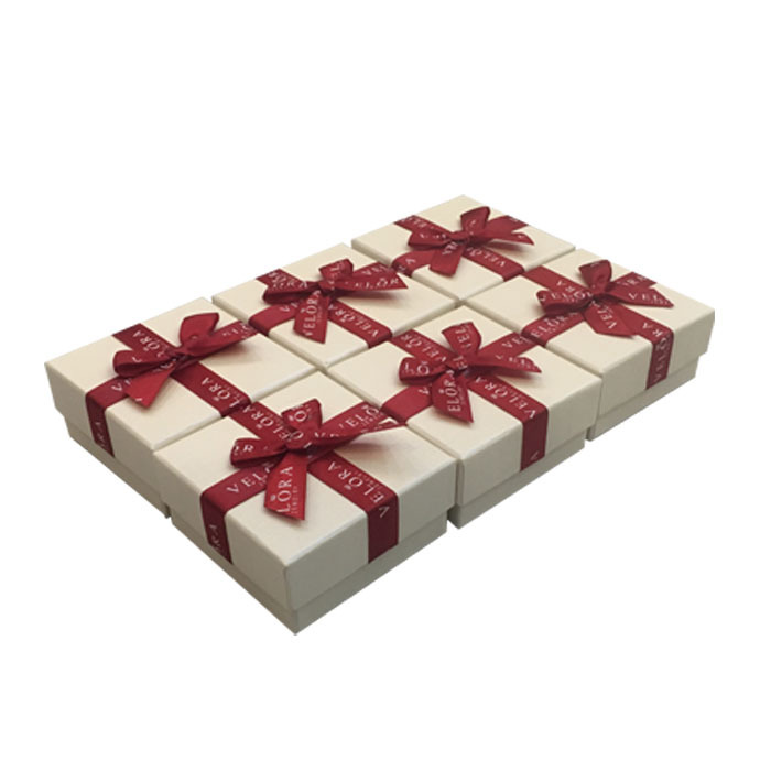 juyou paper Earrings necklace packaging customization jewelry gift box with bow sponge foam insert