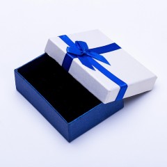 juyou paper white cover blue base paper jewelry box pearl paper necklace rings packaging