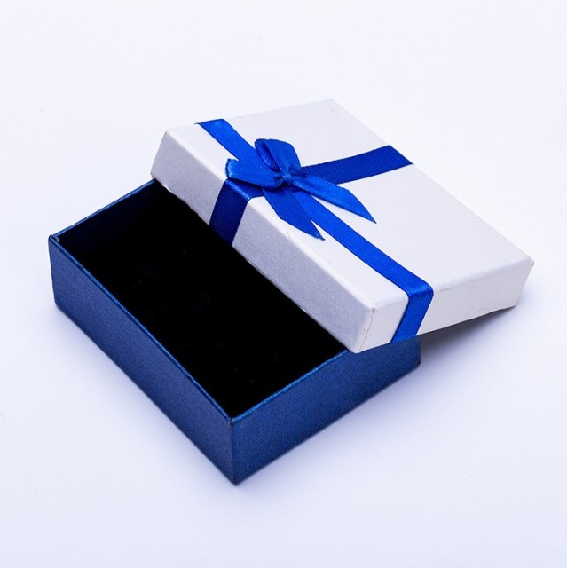 juyou paper white cover blue base paper jewelry box pearl paper necklace rings packaging