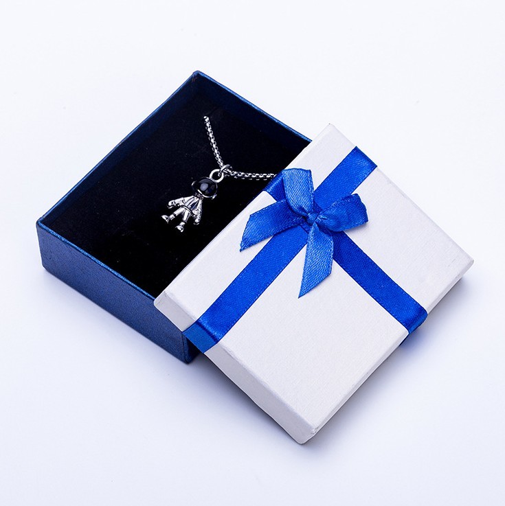 juyou paper white cover blue base paper jewelry box pearl paper necklace rings packaging