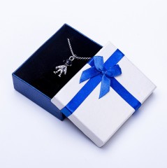 juyou paper white cover blue base paper jewelry box pearl paper necklace rings packaging