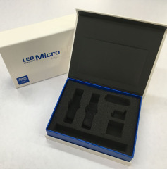 juyou paper high quality matt lamination customized book shaped gift box with magnetic closed , black sponge holder for glass bottle package