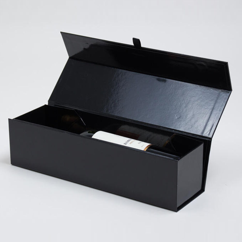 juyou paper High qaulity matt black foldable paper box for single wine package