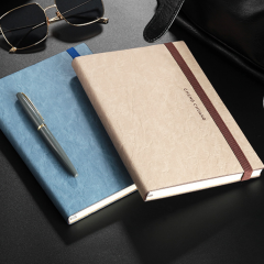 juyou paper High quality business notebooks elastic band A5 paper notebook with book mark khaki dupont paper notepad