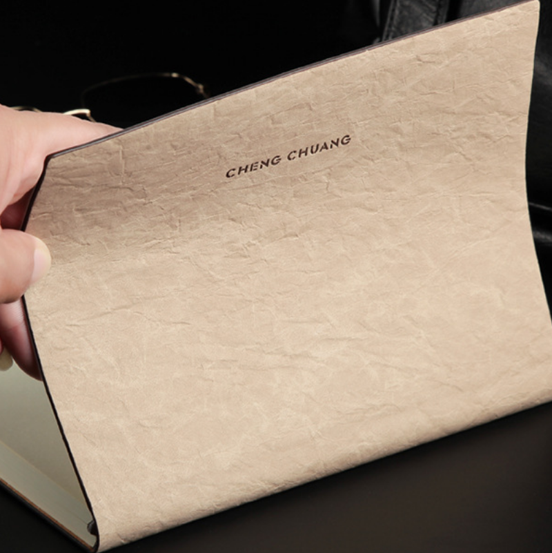 juyou paper High quality business notebooks elastic band A5 paper notebook with book mark khaki dupont paper notepad