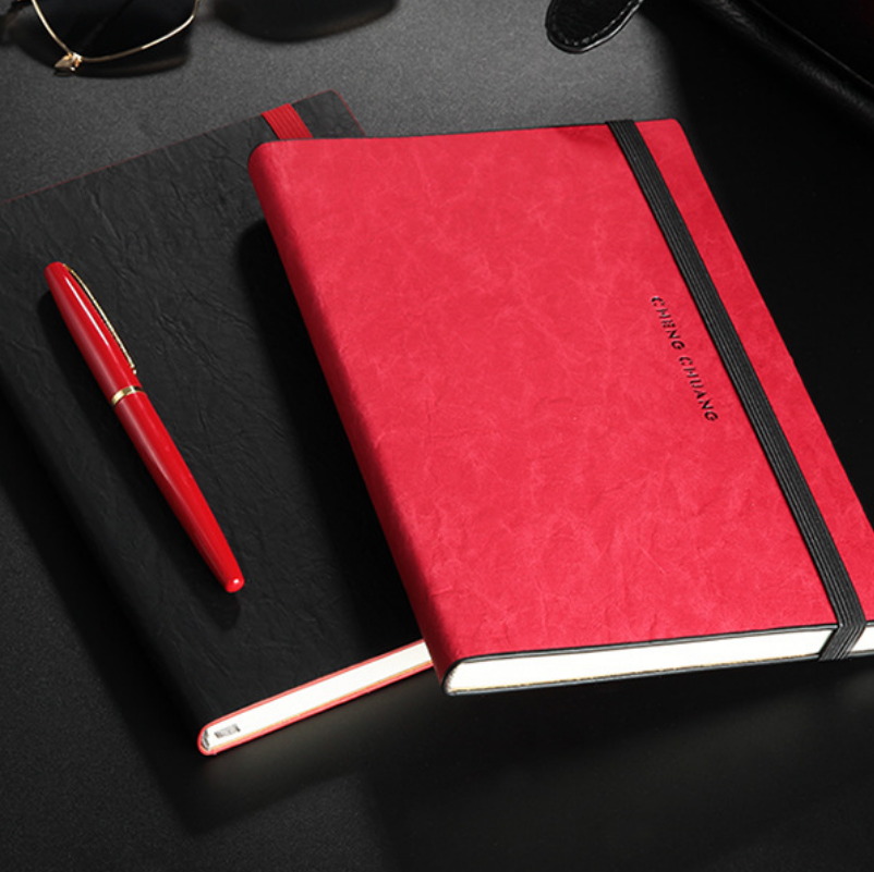 juyou paper High quality business notebooks elastic band A5 paper notebook with book mark khaki dupont paper notepad