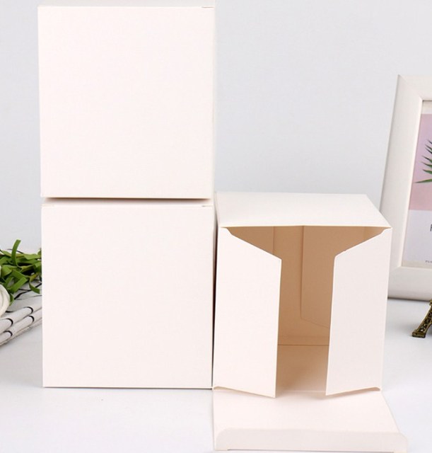 juyou paper recycle white kraft paper box blank cardboard sqaure box best price bonsai kits packages