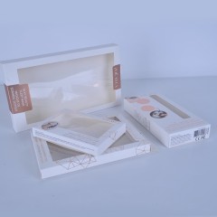 juyou paper Paper card box with hanger beauty sleep mask packaging customized Paper box clear PET window