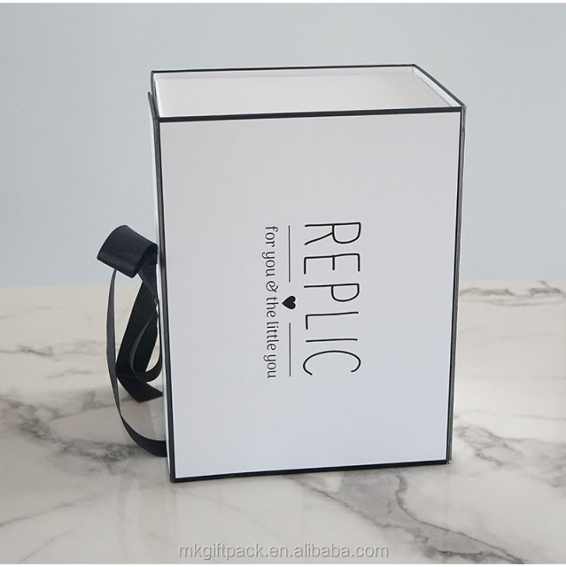 juyou paper Perfect gift package ideal collapsible paper gift box magnetic lid with ribbon closure for clothing , shoes ,cosmetics ,jar, candles, cups , drink bottle , wine bottle packaging .