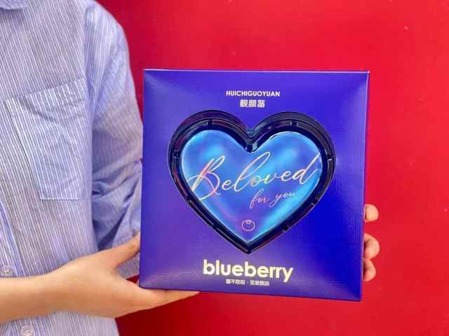 juyou paper Blueberry paper bag custom paper gift bag for fruits packaging sturdy paper bags and gift boxes Mother's day gift packaging