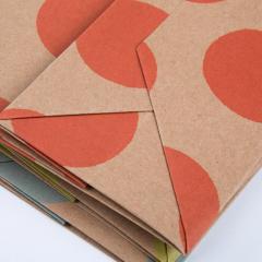 juyou paper Dots printed kraft bag gift bag twisted paper handle bag eco-friendly