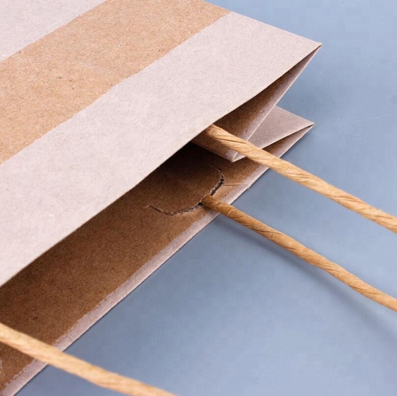 juyou paper Dots printed kraft bag gift bag twisted paper handle bag eco-friendly
