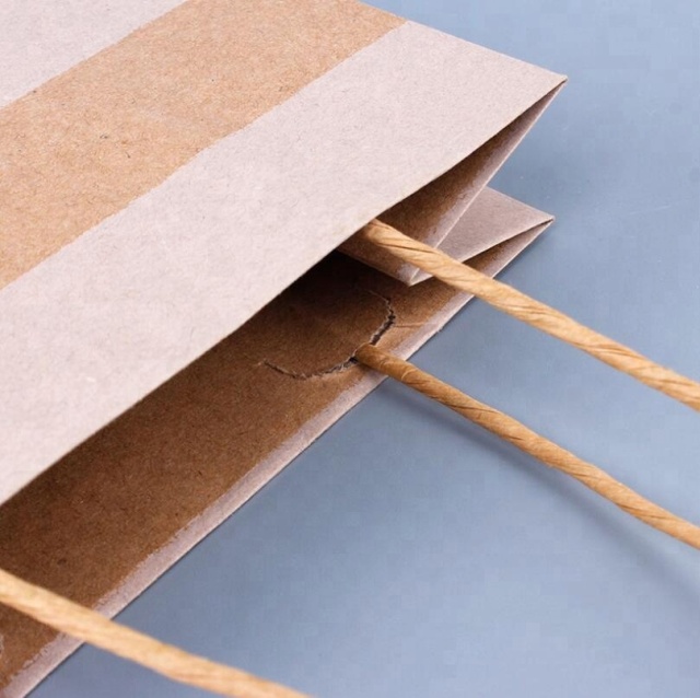 juyou paper Dots printed kraft bag gift bag twisted paper handle bag eco-friendly