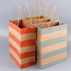 juyou paper Dots printed kraft bag gift bag twisted paper handle bag eco-friendly
