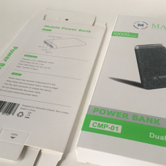 juyou paper Mak Power Bank Package Customized Folding Flip Paper Box with PET window